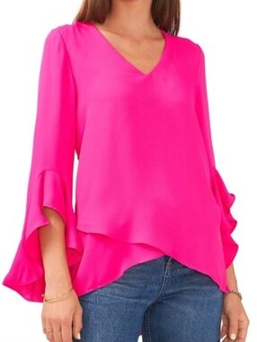 Vince Camuto Sparkle & Shine Pom Pink Blouse
